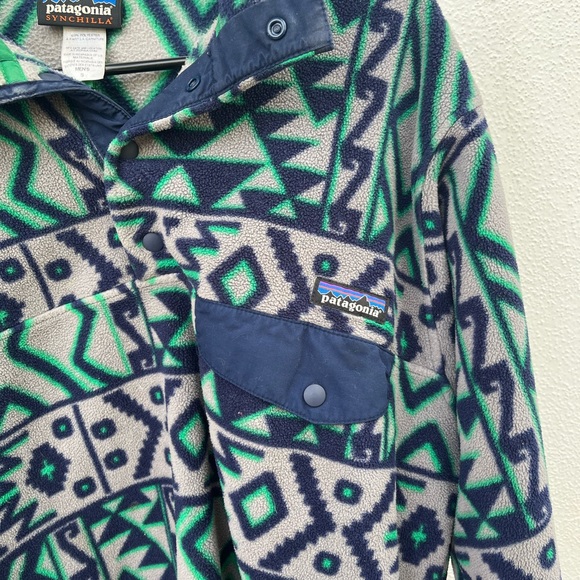 Rare Men’s Patagonia Synchilla Aztec Pullover Jacket (Small) - Picture 3 of 4